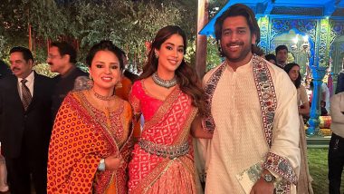 Janhvi Kapoor Poses With MS Dhoni, Wife Sakshi in New Photos From Anant Ambani-Radhika Merchant Pre-Wedding Festivities